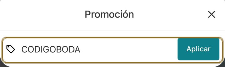 Ventana «Promoción» del hotel con el campo del código marcado